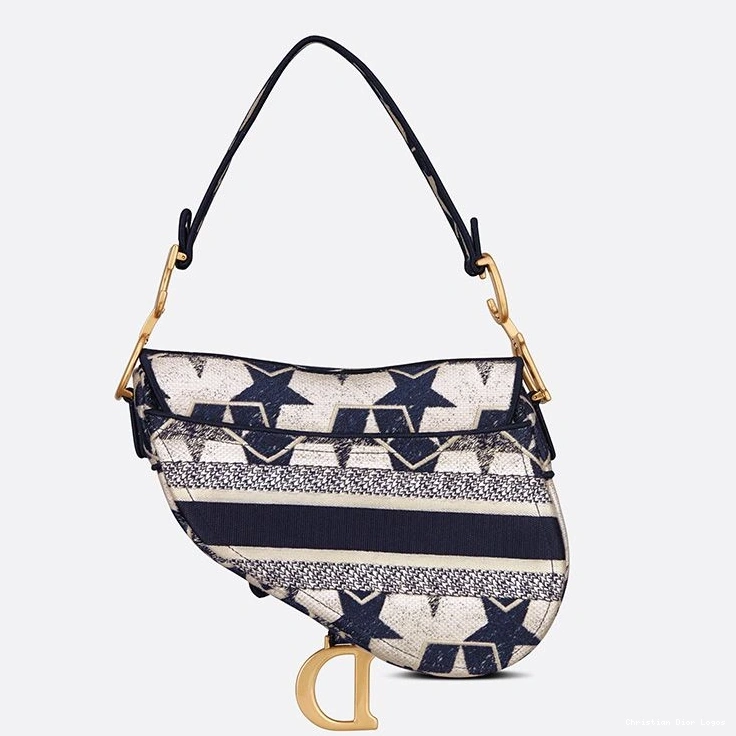 Cheap Dior Etoile Canvas White Christian Saddle Blue Bag Motif 0707 Luxury